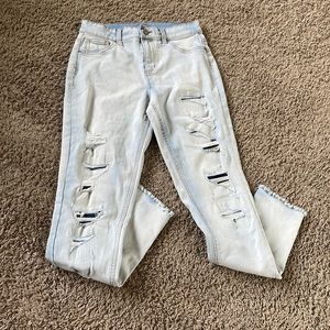 Faux ripped jeans